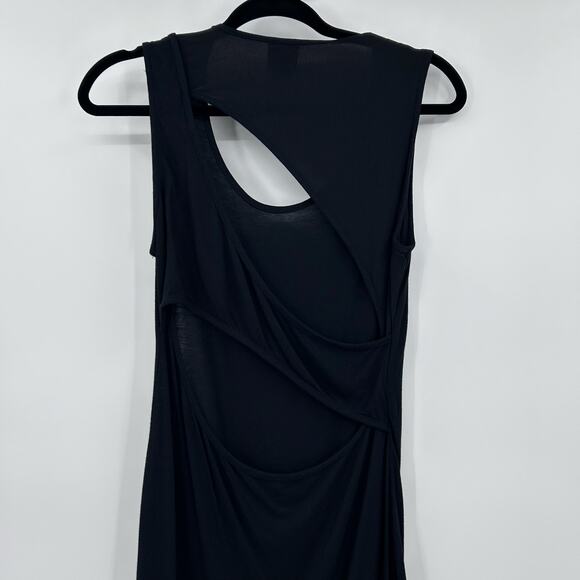Haute Hippie Back Cut-out Maxi Dress Black Front Slit Rocker Women’s Size Small - Picture 10 of 11